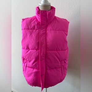 Wondershop Bright Pink Puffer Vest - Sleeveless Jacket